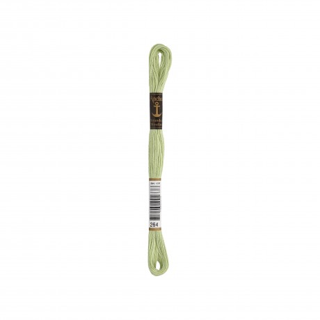Meada de linha de bordar Anchor Stranded Cotton, filosele cor 264 verde
